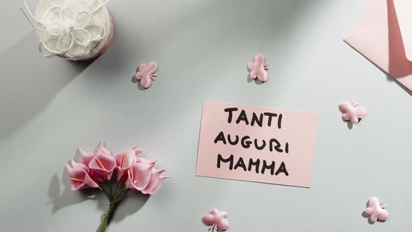 Tanti Auguri Mamma for Mother's Day in Italian Language Background