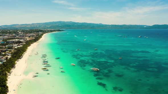 Boracay Island with White Sandy Beach Philippines