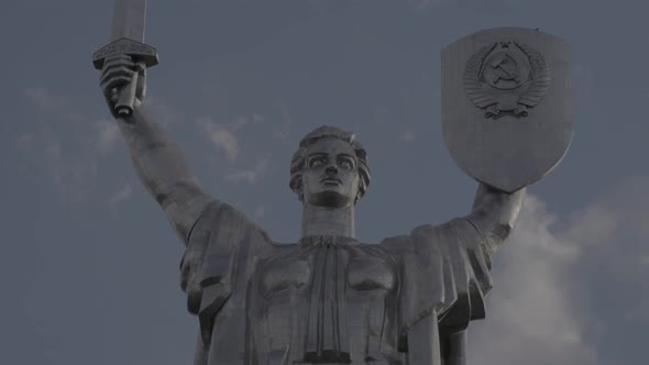 Monument Motherland. Kyiv. Ukraine. Time Lapse