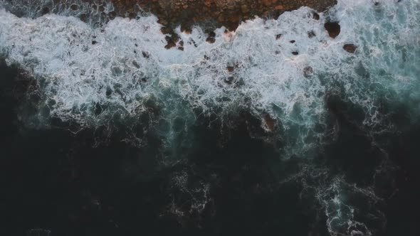 Afternoon camera down drone view with smoother movement from the coast of Palos Verdes Estates, Cali