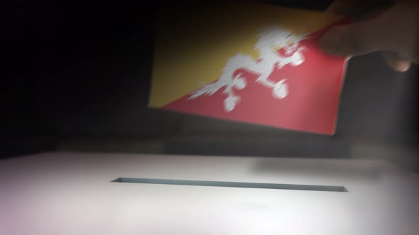 Compositing Hand Voting To Flag OF Bhutan