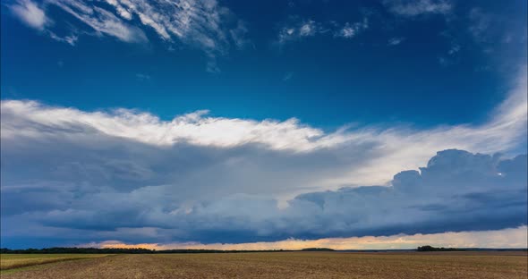 Storm Clouds Forming a Powerful Chain in the Sky