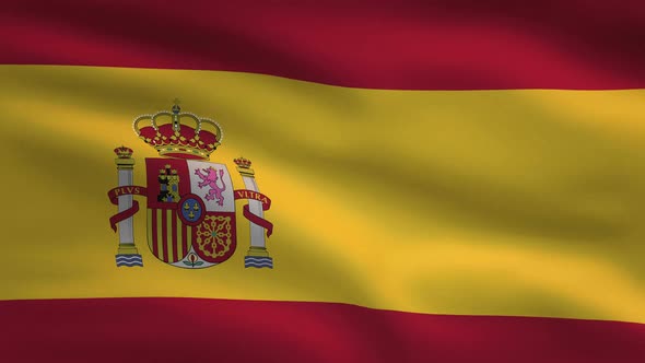 Spain Windy Flag Background 4K