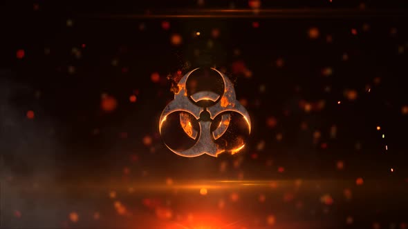 Biohazard Symbol in Fire