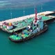Aerial top View tugboat drag oil tanker ship - VideoHive Item for Sale