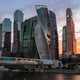 Skyscrapers of Moscow Business Center City at Beautiful Sunset. - VideoHive Item for Sale