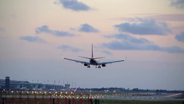 Airplane at Airport Landing Track