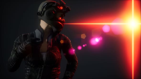 Cyberpunk Young Woman, Futuristic Style alt