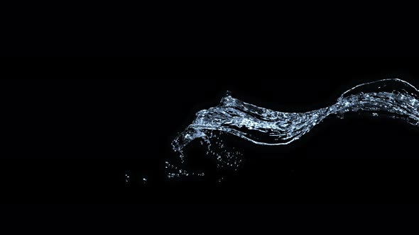 Super Slow Motion Shot of Water Splash at 1000Fps Isolated on Black Background