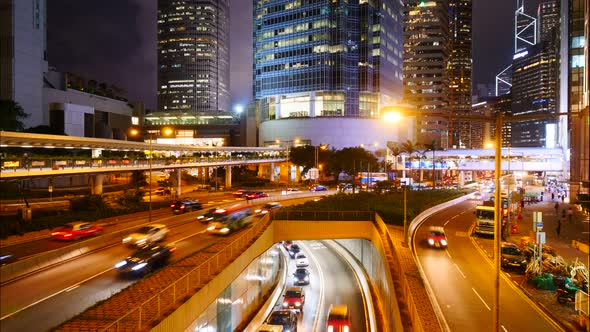 Beautiful building and architecture around Hong kong city skyline