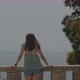 Young woman at the sea viewpoint - VideoHive Item for Sale