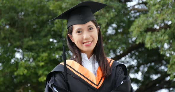 Woman graduated from university 