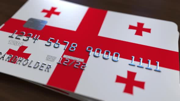 Credit Card with Flag of Georgia