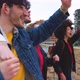 Group of friends tourist walking together hugging outdoors - VideoHive Item for Sale