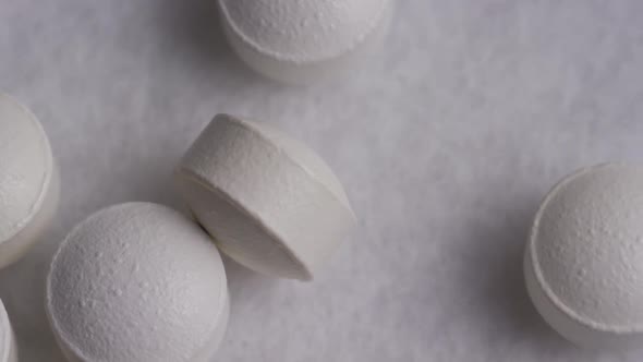 Rotating stock footage shot of vitamins and pills 