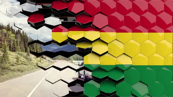 Bolivia Flag Hexagon Transition - 4K Resolution