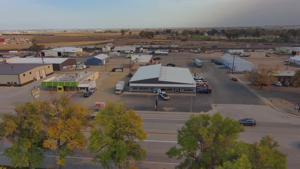 An establishing shot of an industrial park.