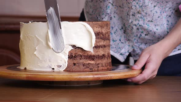 Chocolate cake with whipped cream frosting