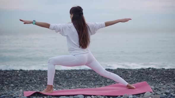 Yoga Practice on Sea Shore.