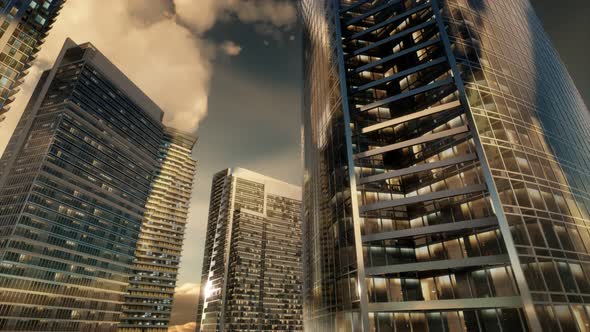 Skyscrapers or Modern Buildings in the City alt