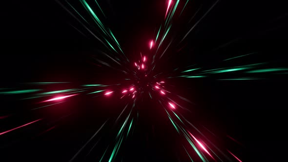 Camera Passing Through Light Streak Tunnel 4K 01