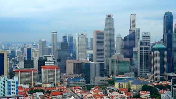 Time lapse of Building in Singapore city