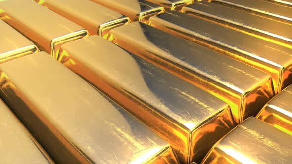 Close Up View of Raw Gold Bars