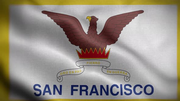 San Francisco California USA Flag Loop Background 4K