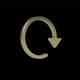 Golden Icon. Arrow Clockwise Rotate Around it Axis. Seamless Loop with Alpha Channel. - VideoHive Item for Sale