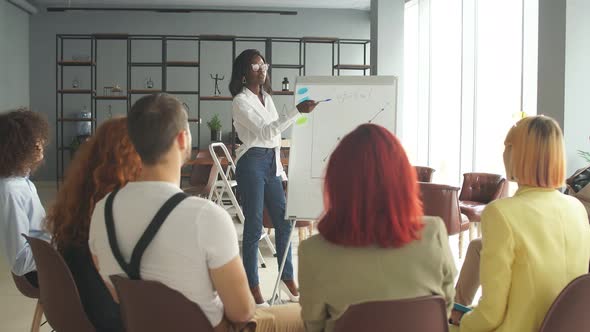 Female Business Consultant Training New Company Employees.