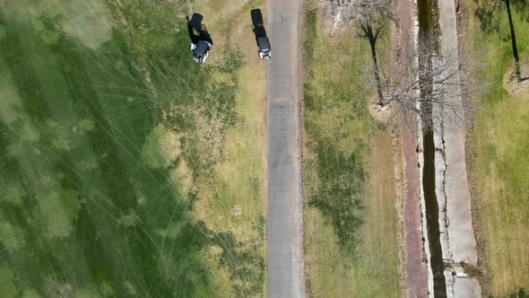 Aerial Top View of Golf in Green Valley