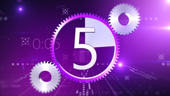 Modern Digital Countdown Timer Purple