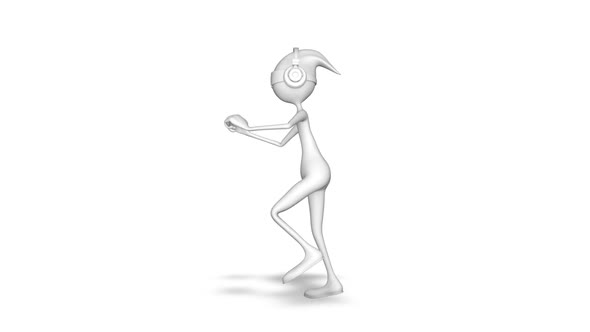 3d Man Dance Looped On White Background