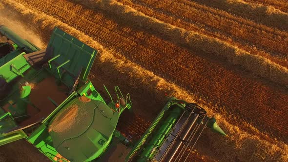 Modern Combine in the Field.