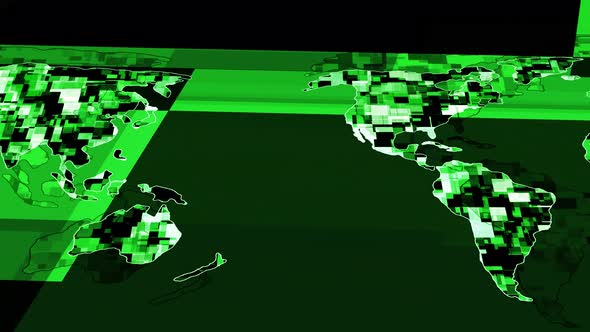 Background Green Earth Map Technology Animation