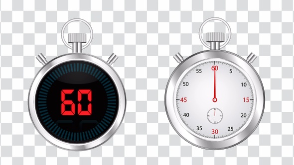 60 Seconds Digital And Analog Timer