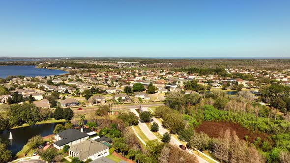 Aerial Video Residential Neighborhoods In Winter Garden Florida Usa 4k