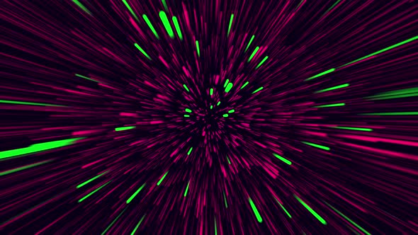 Colorful green pink straight lines on a dark background