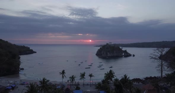 AERIAL: Beach in Nusa Penida Indonesia