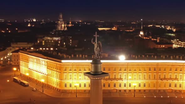 Aerial Around of Alexander Column St