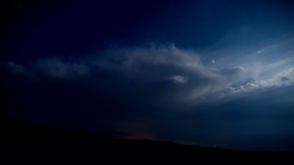 Dramatic night lightning timelapse, Transalpina, Romania.