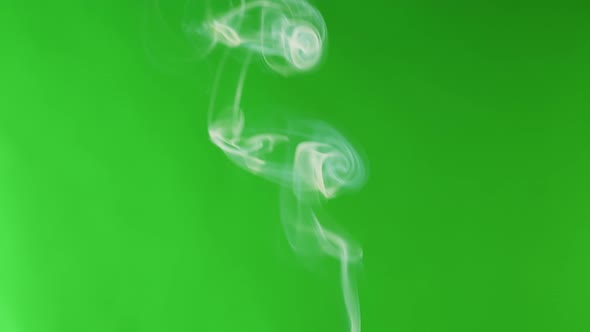 Smoke Jet on Green Chroma Key Background