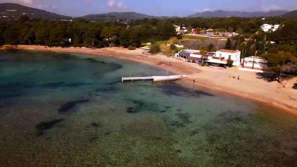 Cala Pada beach in Ibiza, Spain