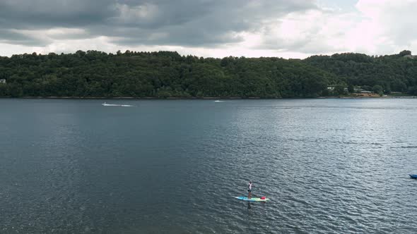 Activities Jet Sky and Boat on Lake Castel of Val Timelapse