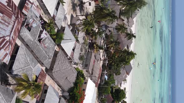 Zanzibar Tanzania  Houses on Tropical Island Slow Motion