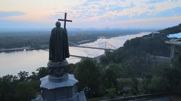 Monument To Vladimir the Great at Dawn in the Morning,  Kyiv, Ukraine