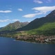 Great View From Drone To Como Lake, Old Town and the Mountains in Italy. Drone Flies Over the Water - VideoHive Item for Sale