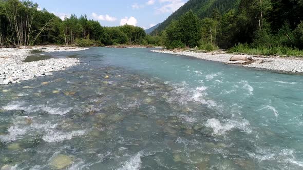 Clean Mountain River and Forest