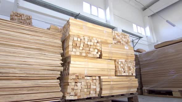 Wooden Planks in Stock Commercial Warehouse