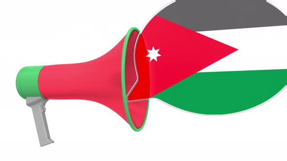 Loudspeaker and Flag of Jordan on the Speech Bubble